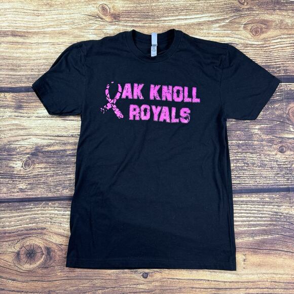 Breast Cancer Awareness Unisex Black T-Shirt With “No One Fights Alone” Small - Picture 1 of 5
